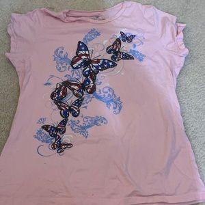 Pink butterfly top